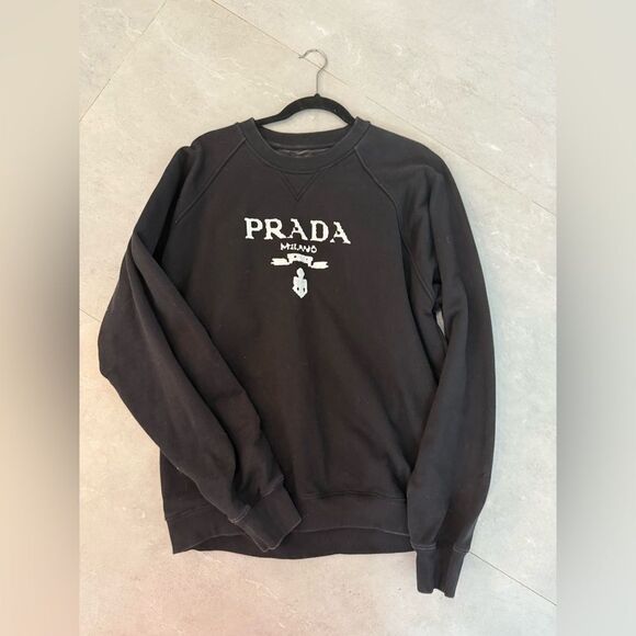 NWOT PRADA Printed Cotton Fleece Crewneck Sweatshirt - Picture 8 of 12